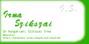 irma szikszai business card